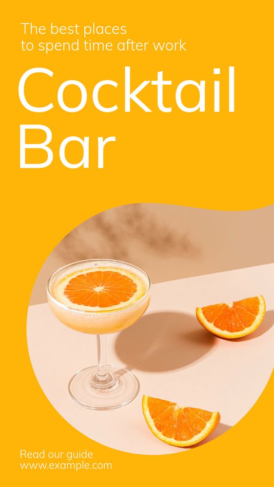 Cocktail bar  Instagram story template, editable text