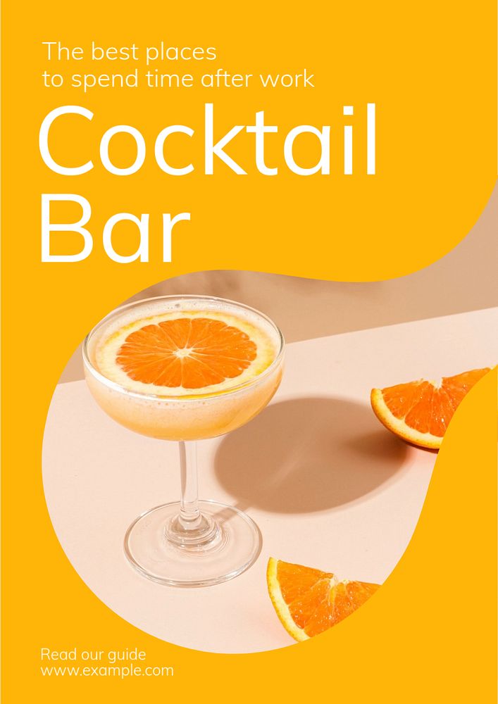 Cocktail bar  poster template, editable text & design