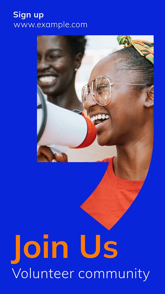 Volunteer community Instagram story template, editable text