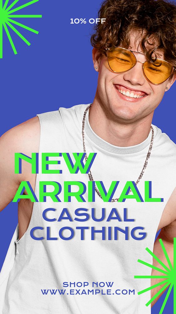 Casual clothing Instagram story template, editable text