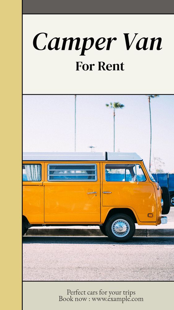 Van for rent  Instagram story template, editable text