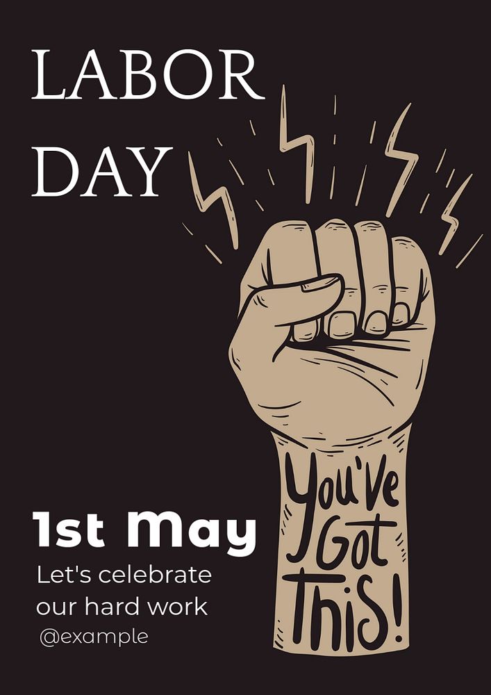 Labor day poster template, editable text & design