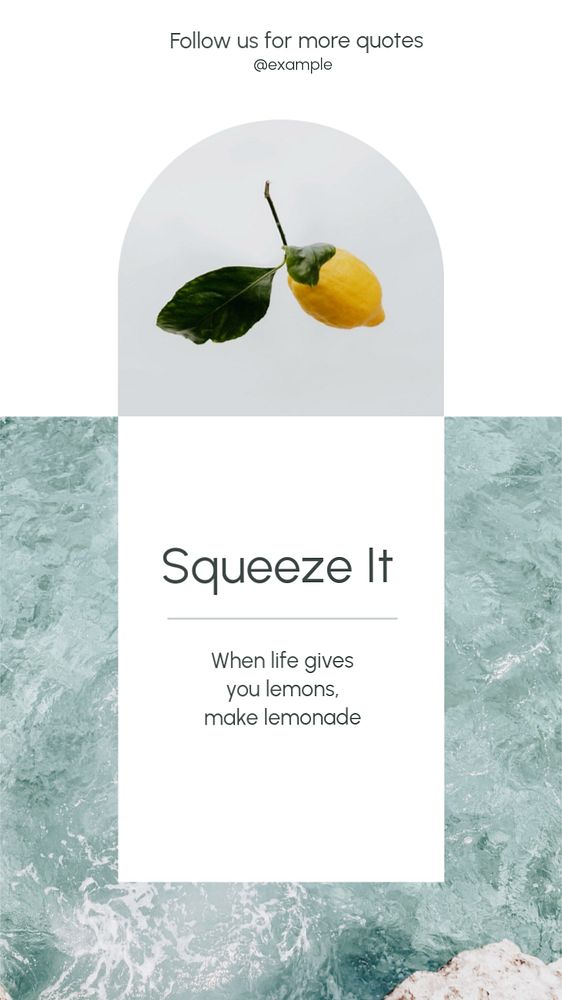 Squeeze it  Instagram story template, editable text