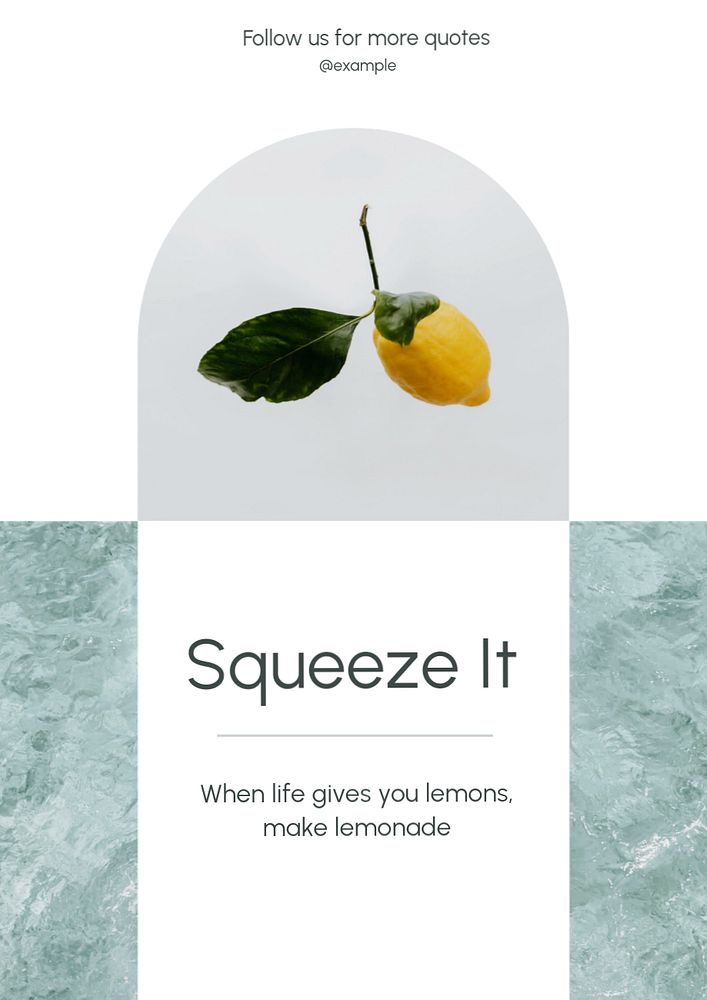 Squeeze it  poster template, editable text & design