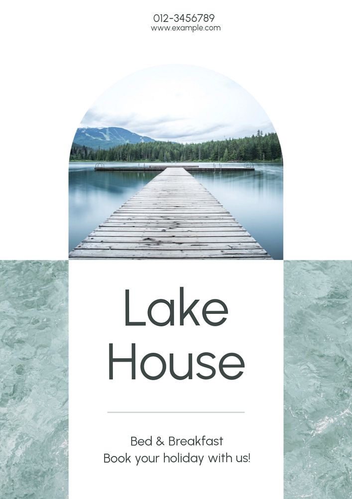 Lake house  poster template, editable text & design