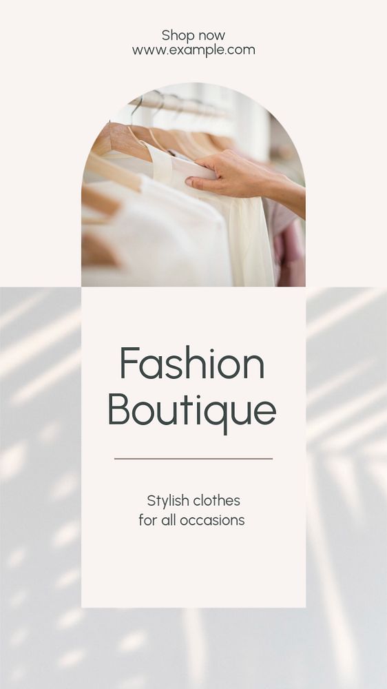 Fashion boutique  Instagram story template, editable text