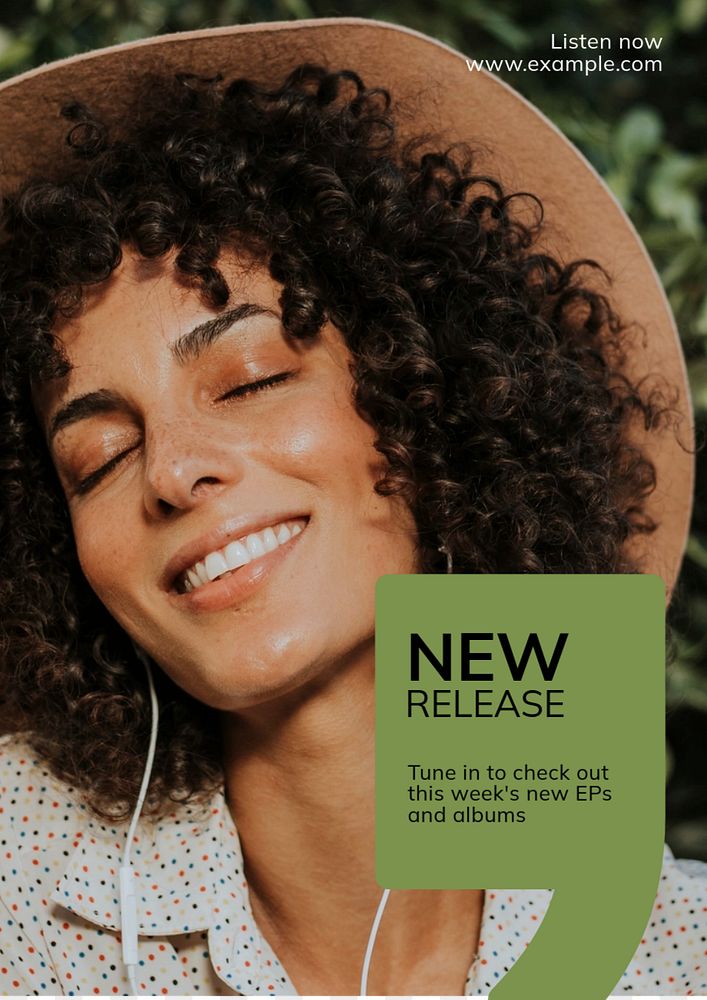 New release  poster template, editable text & design