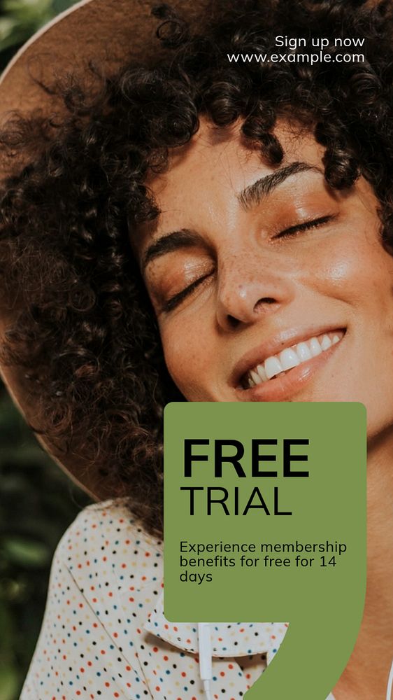 Free trial  Instagram story template, editable text