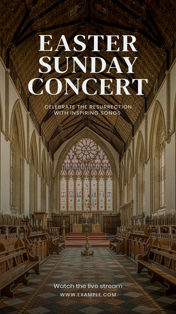 Easter Sunday concert Facebook story template, editable design