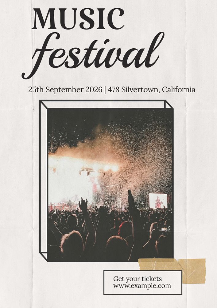 Music festival  poster template, editable text & design