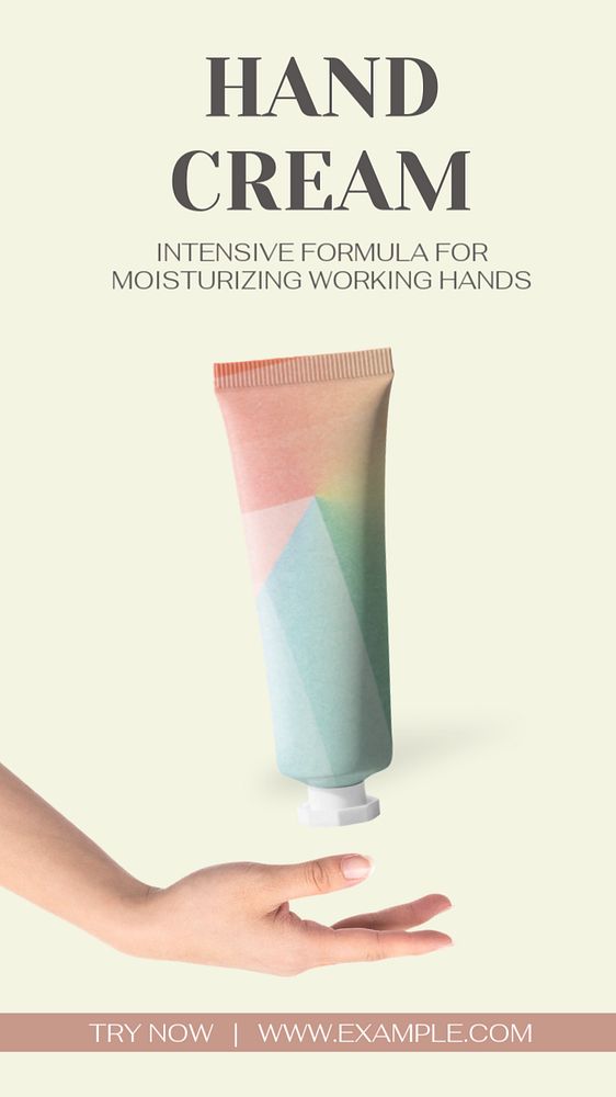 Hand cream social story template, editable Instagram design