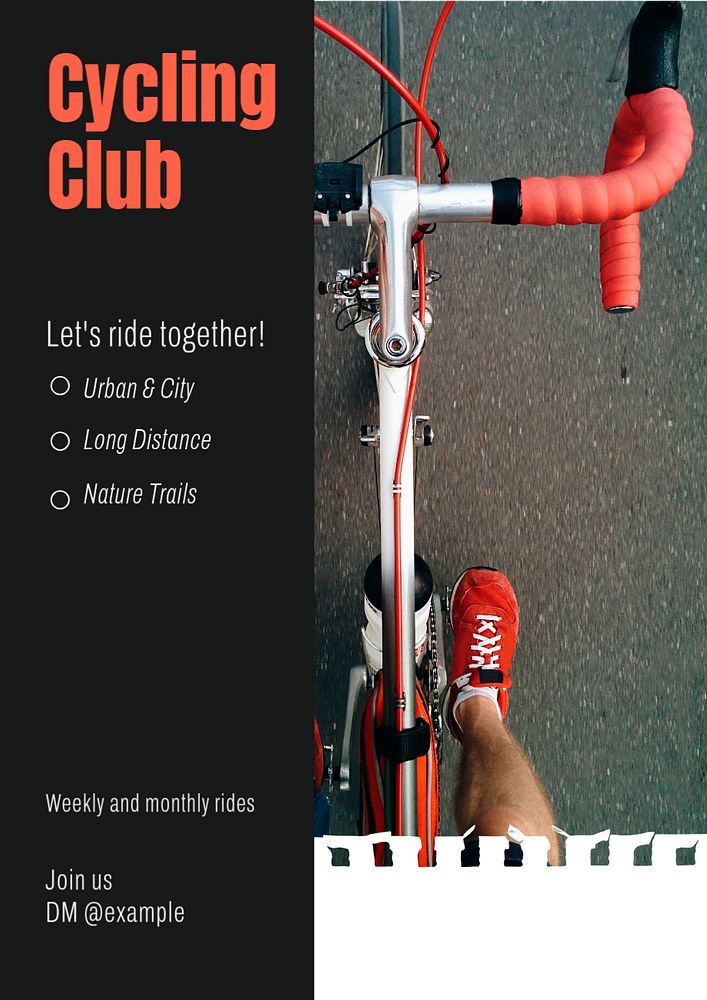 Cycling club  poster template, editable text & design