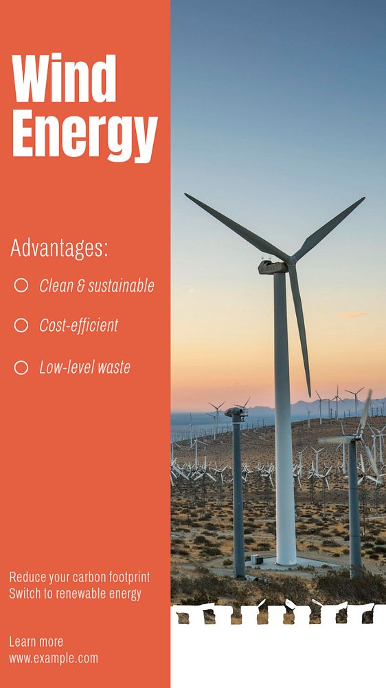 Wind energy  Instagram story template, editable text