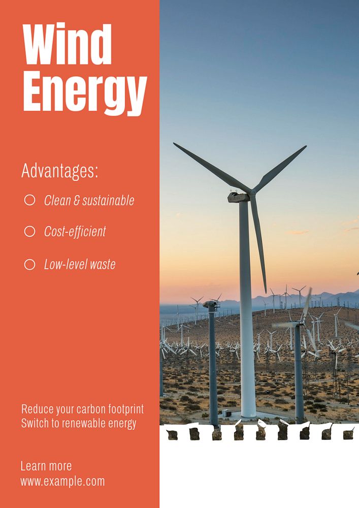 Wind energy  poster template, editable text & design