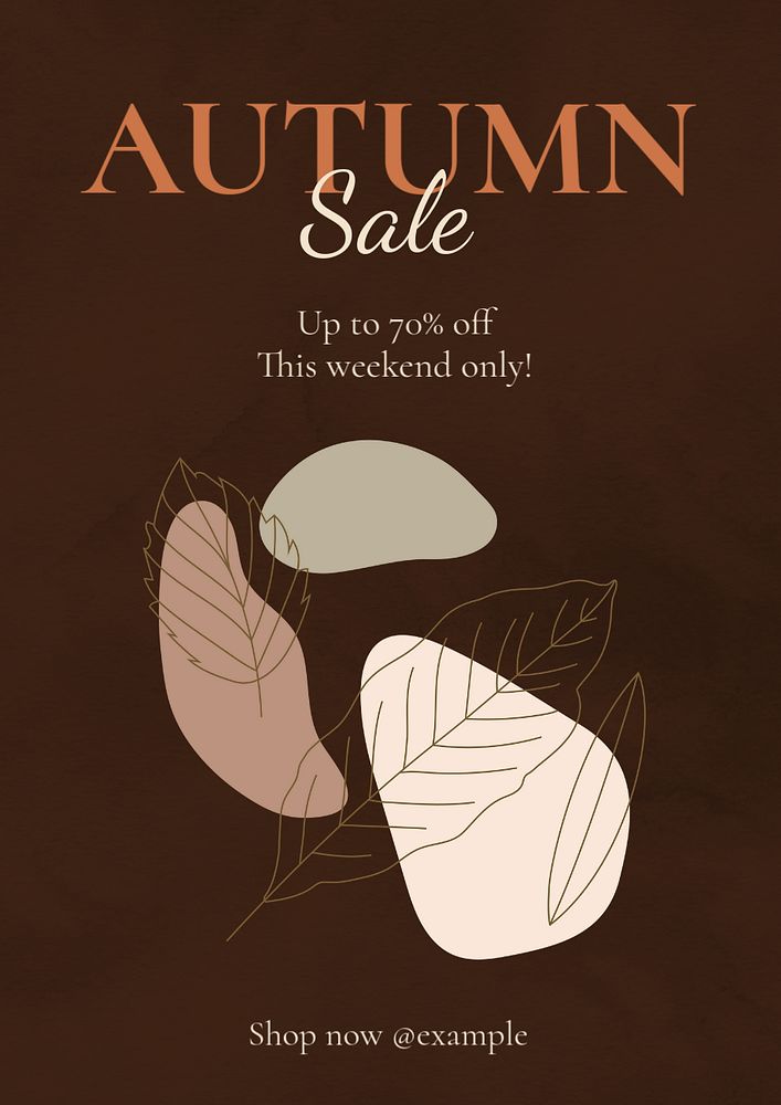 Autumn sale poster template, editable text & design