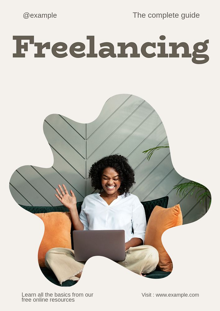 Freelance  poster template, editable text & design