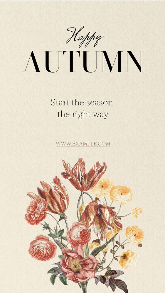 Happy autumn Instagram story template, editable text