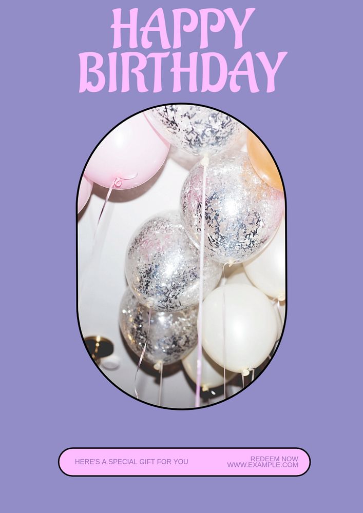 Happy birthday  poster template, editable text & design