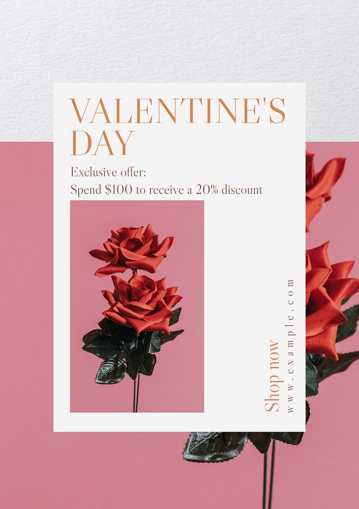 Valentine's Day sale  poster template, editable text & design