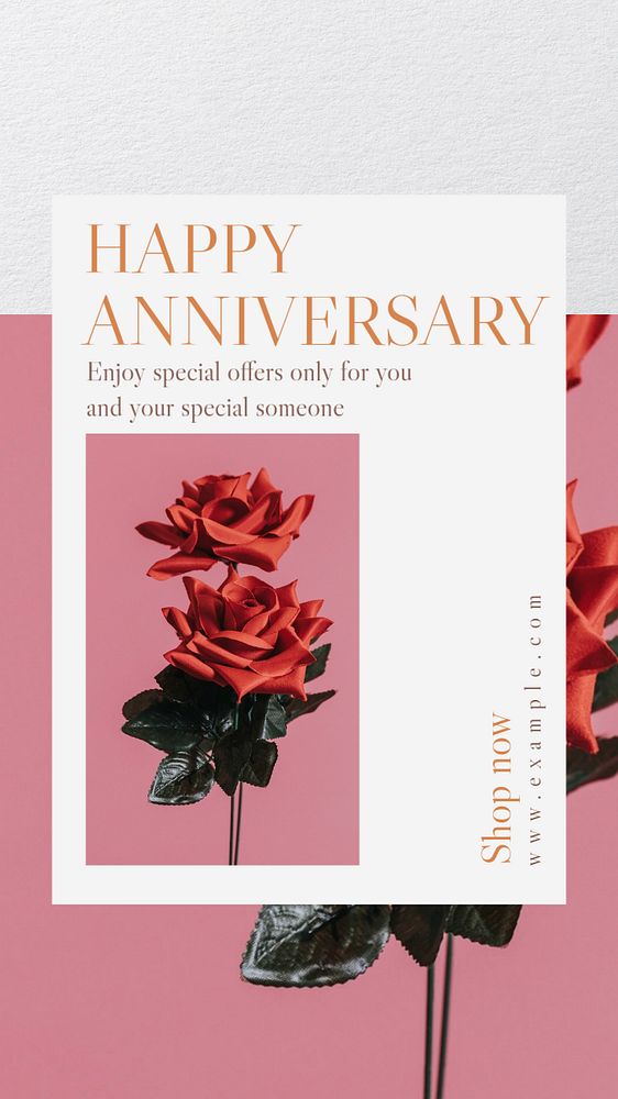 Happy anniversary  Instagram story template, editable text