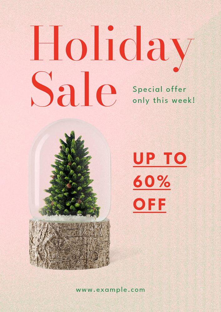 Holiday sale poster template, editable text & design