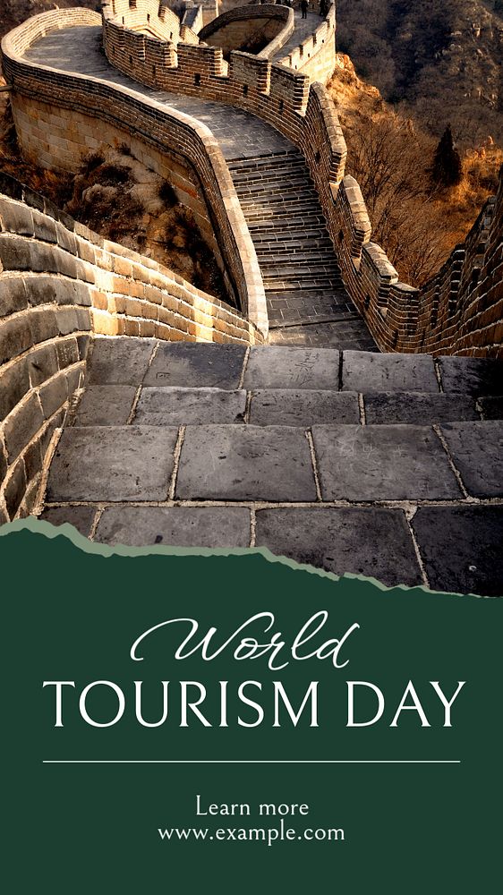 World tourism day Instagram story template, editable text