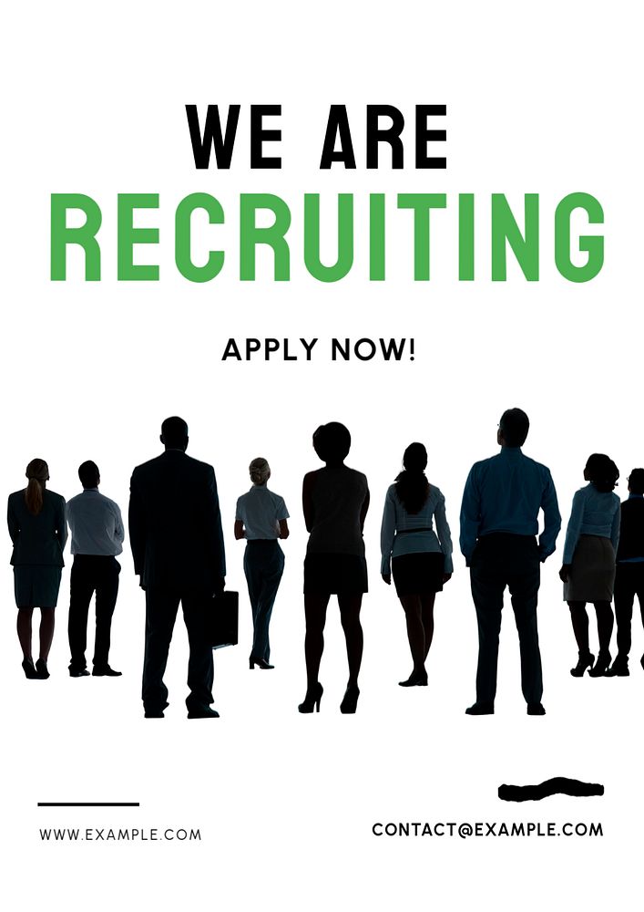 We are recruiting poster template, editable text & design