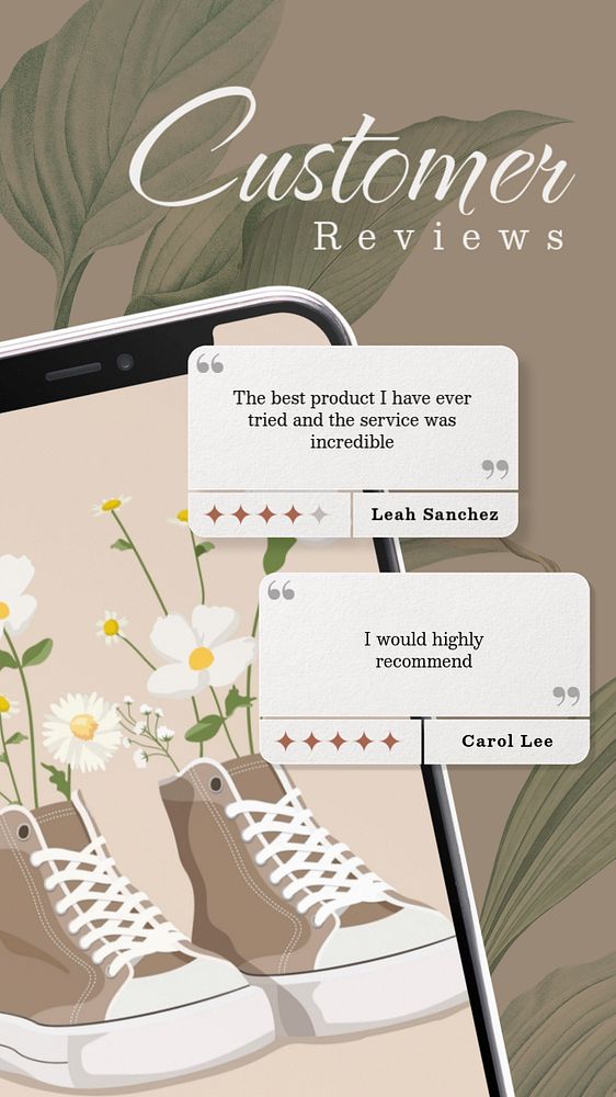 Customer reviews  Instagram story template, editable text