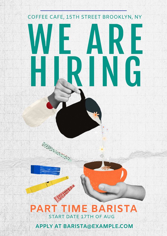 We are hiring poster template, editable text & design