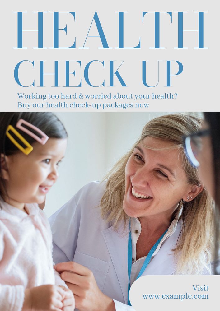 Health checkup poster template, editable text & design