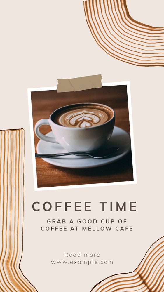 Coffee time Instagram story template, editable text