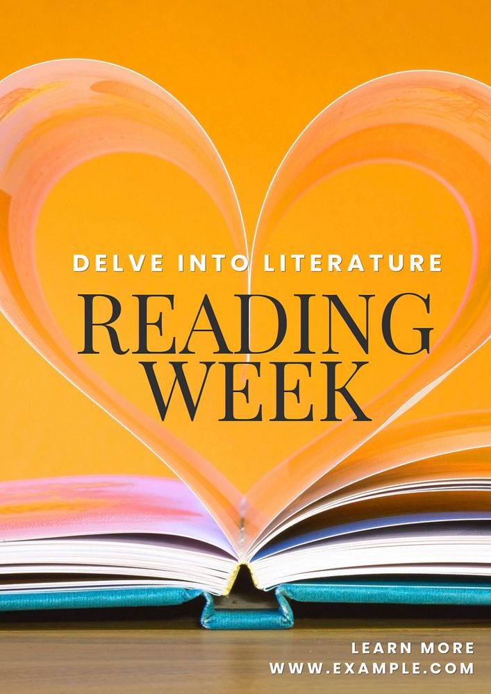 Reading week poster template, editable text & design