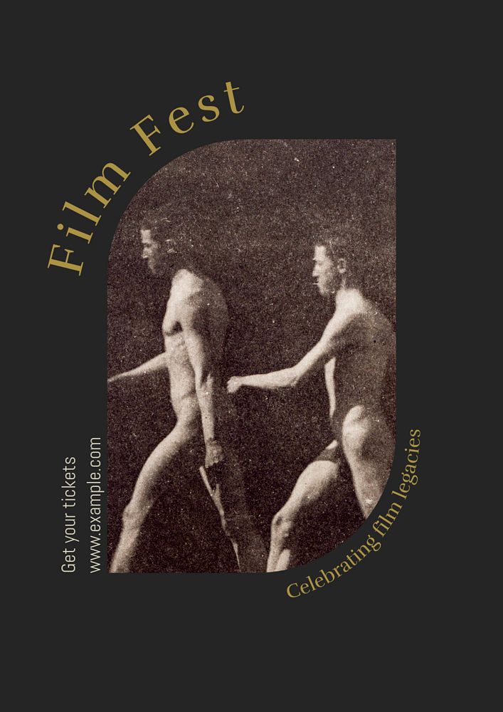 Film fest poster template, editable text & design