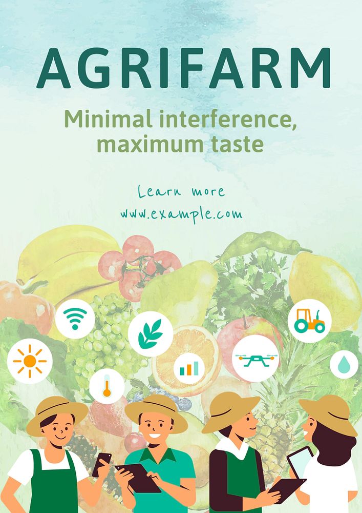 Agrifarm poster template, editable text & design