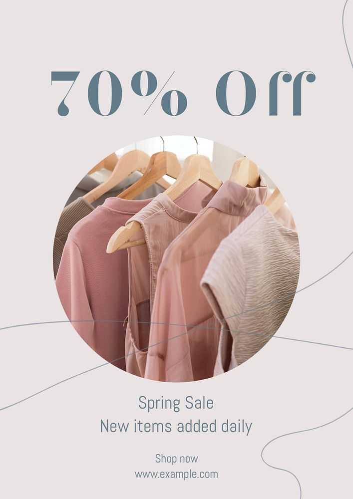 70% sale poster template, editable text & design