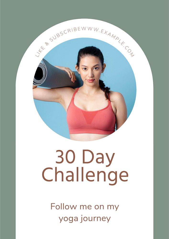 30 day challenge poster template, editable text & design