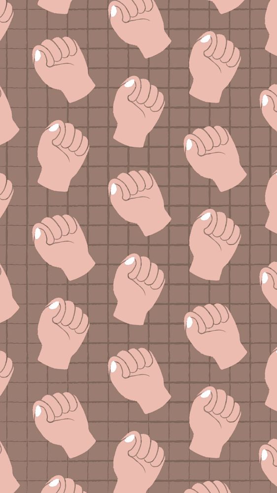 Raised fist iPhone wallpaper illustration, unity grid background editable design