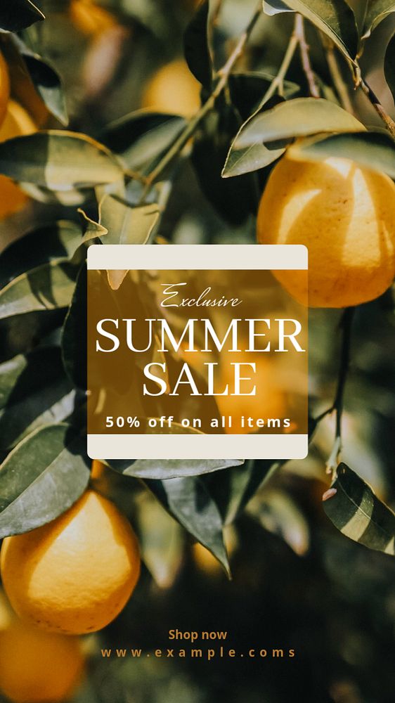 Summer sale  Instagram story template, editable text