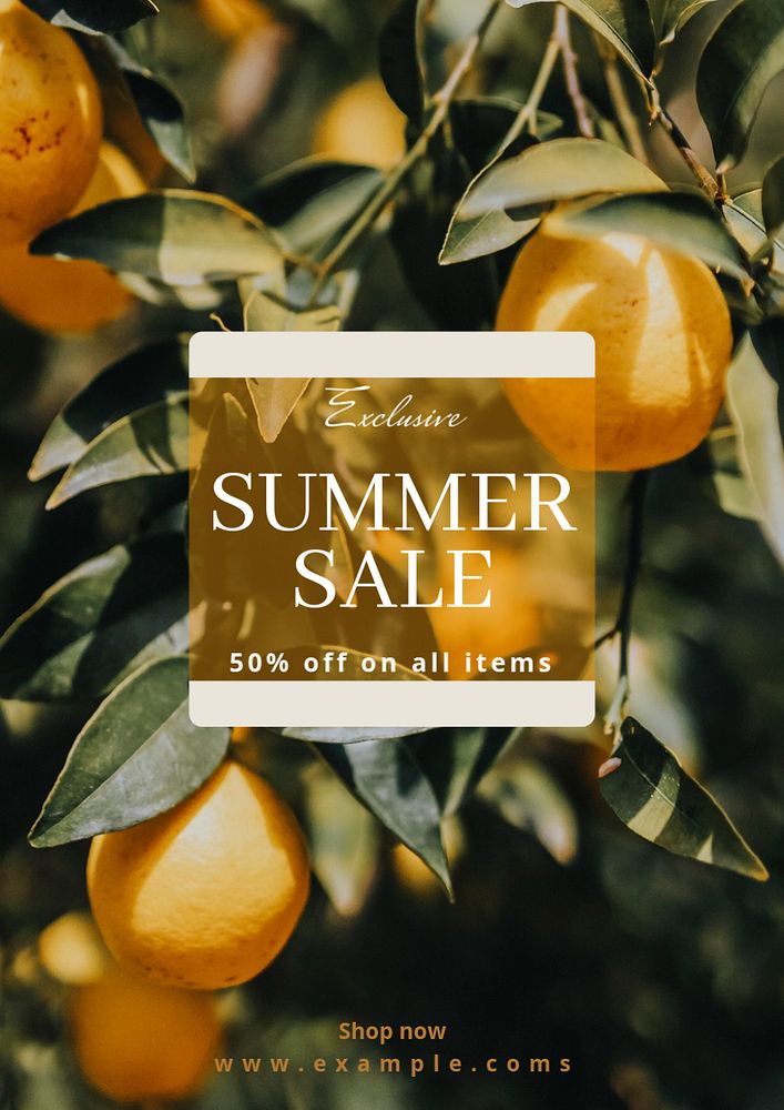 Summer sale  poster template, editable text & design