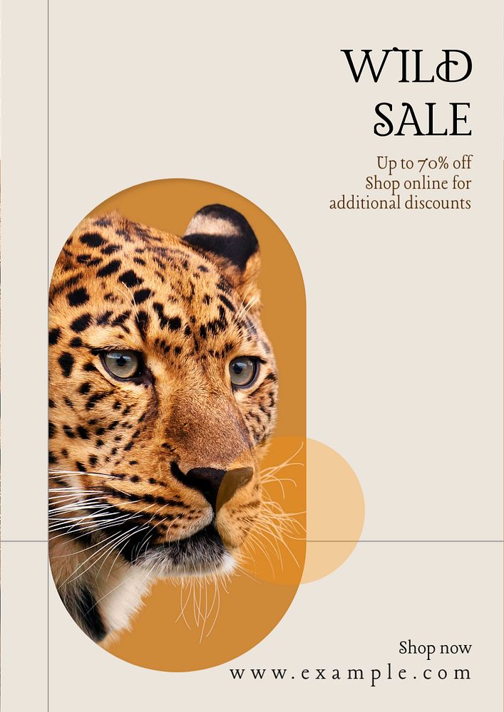 Wild sale  poster template, editable text & design