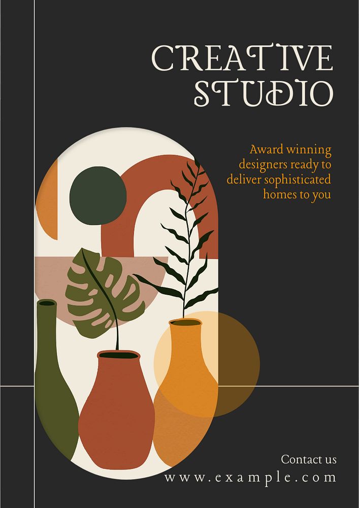 Creative studio  poster template, editable text & design