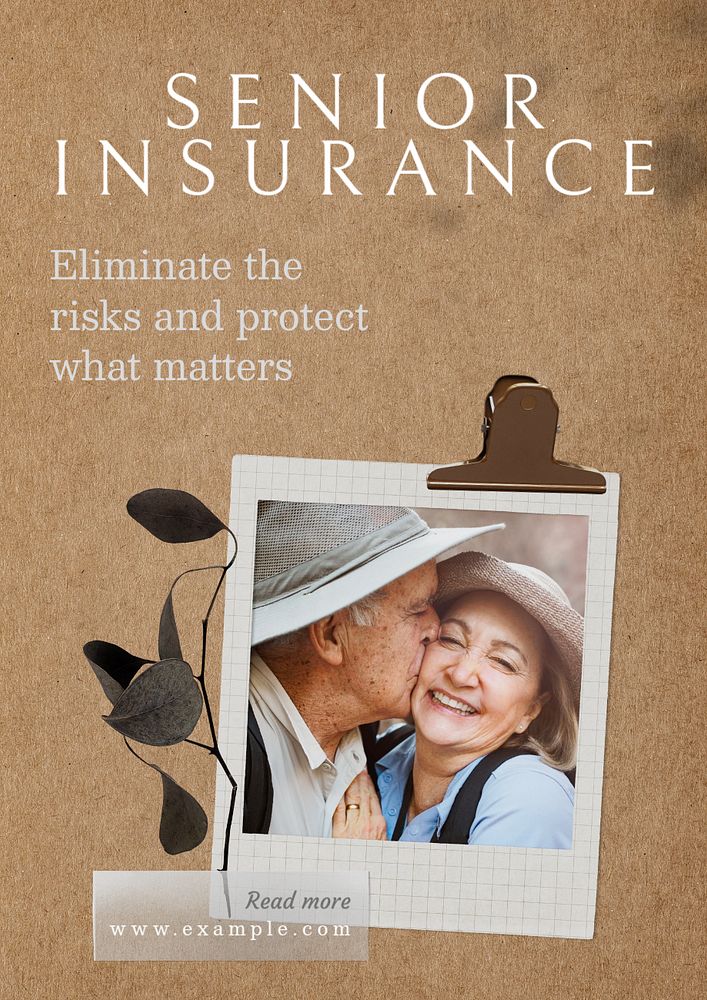 Senior insurance  poster template, editable text & design