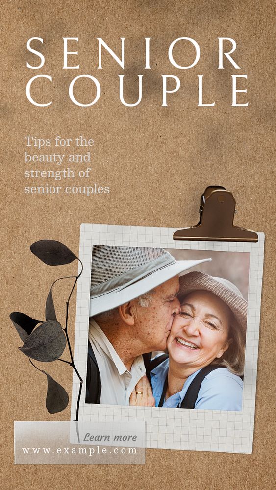 Senior couple  Instagram story template, editable text