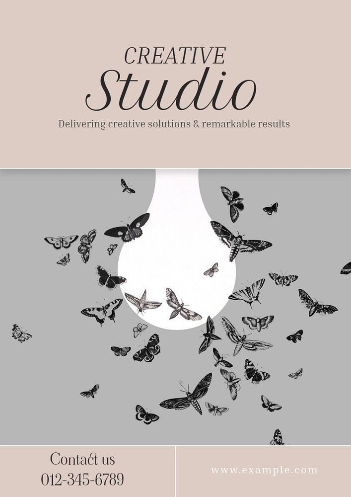 Creative agency studio  poster template, editable text & design