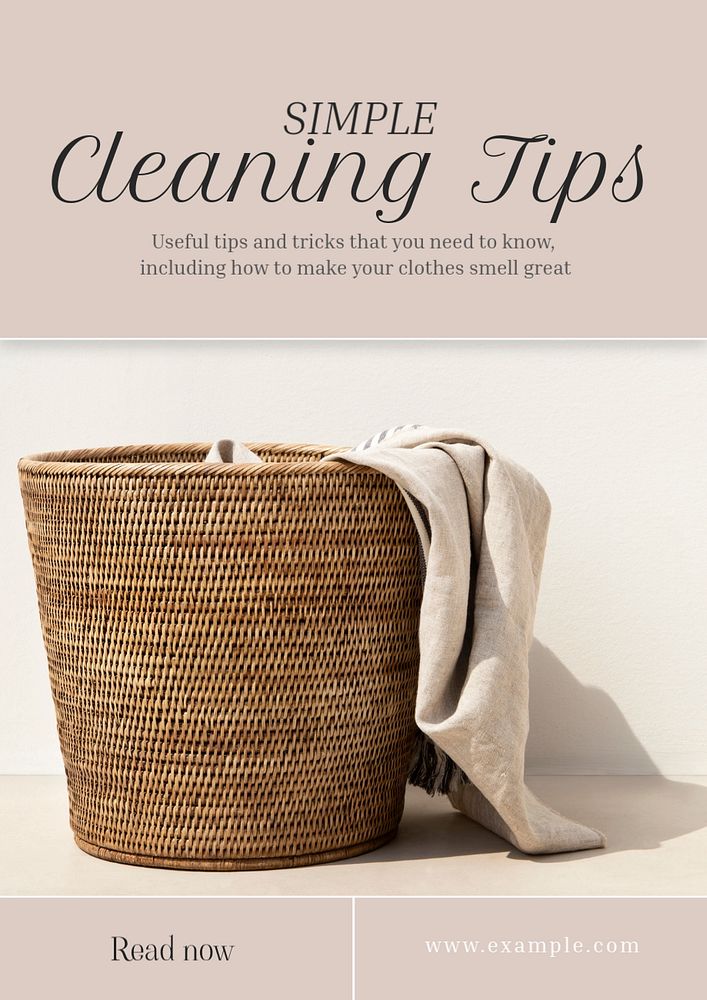 Cleaning tips  poster template, editable text & design