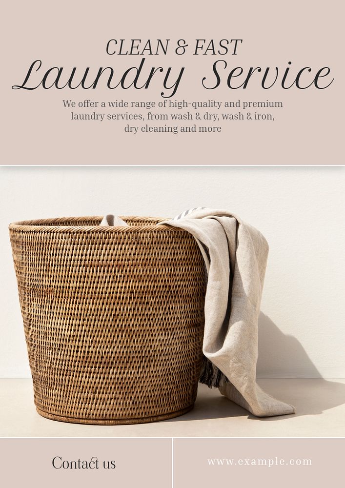 Laundry service  poster template, editable text & design