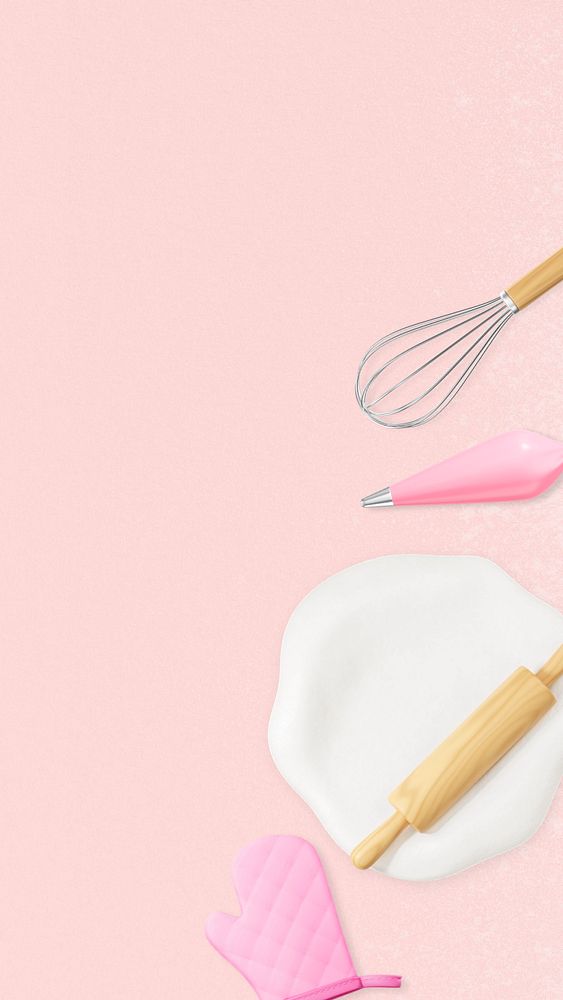 3D baking tool iPhone wallpaper, hobby editable illustration