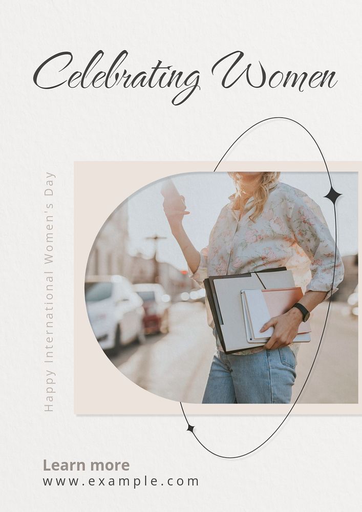 Celebrating women  poster template, editable text & design