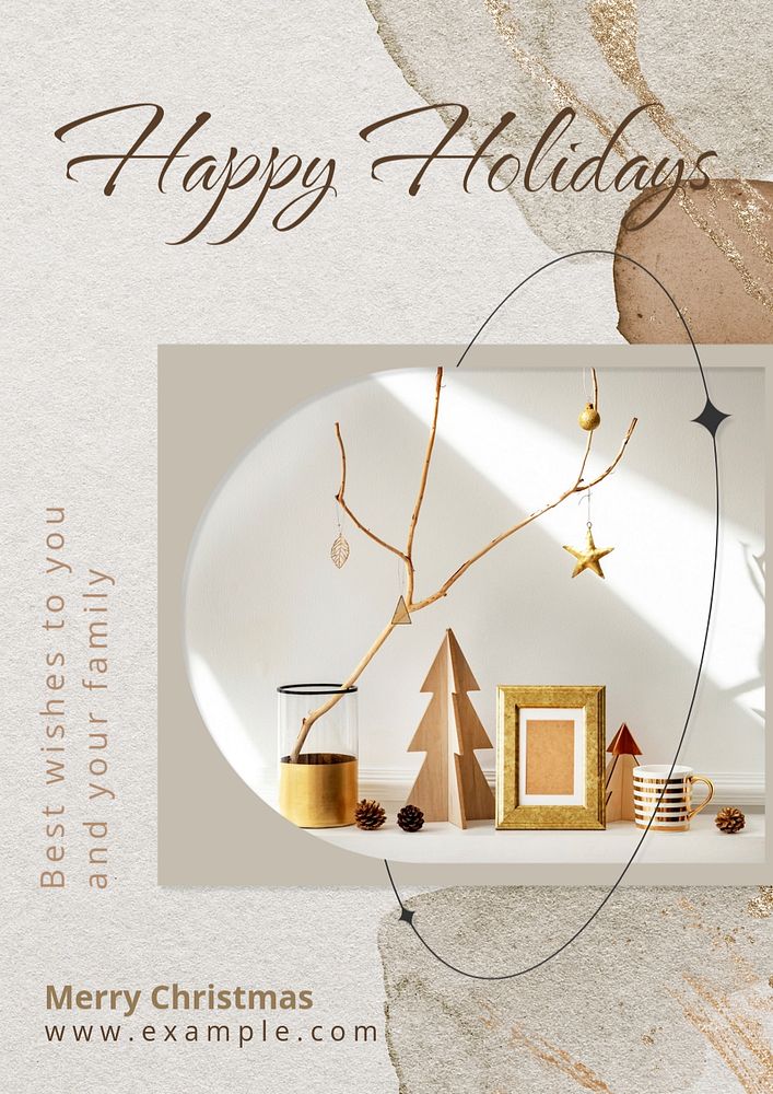 Happy holidays  poster template, editable text & design