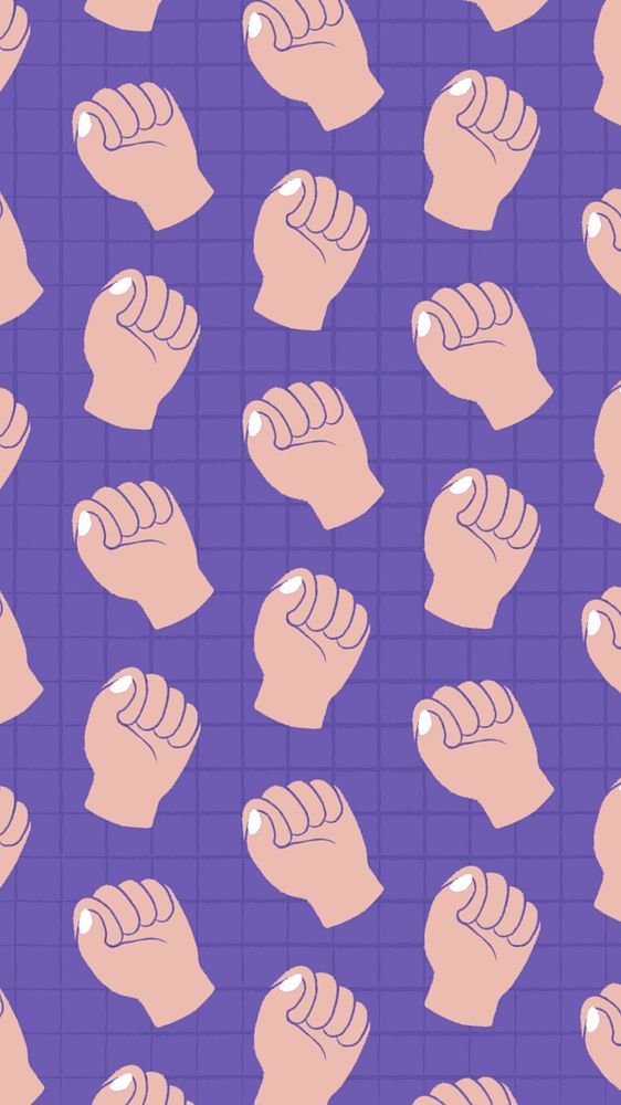 Fist mobile wallpaper illustration, support grid background editable design